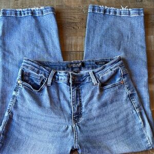 Judy Blue high rise, stretchy wide leg, crop Jean